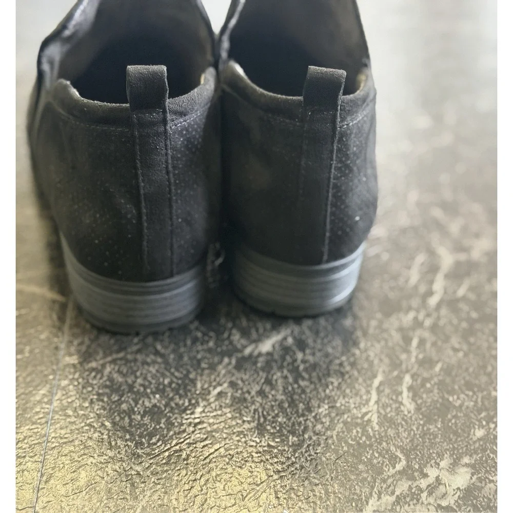 Dr Scholl's Black Women's Slip On Ankle Booties Faux Suede Leather Size 9.5